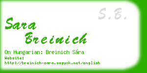 sara breinich business card